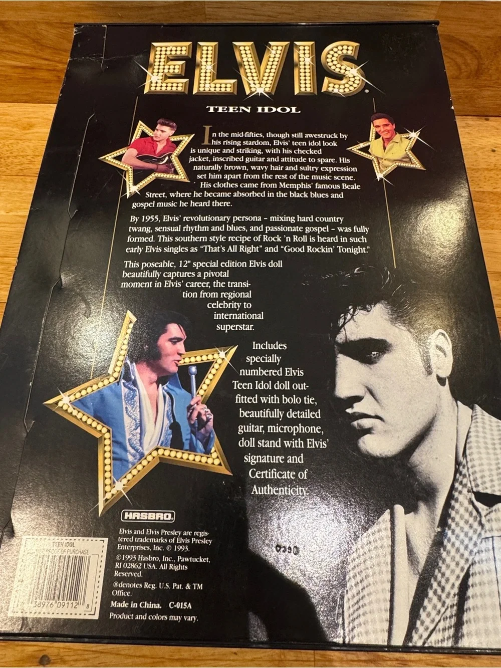 Hasbro Elvis Doll with Pink Jacket and Gray Jeans